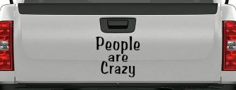 People Are Crazy Funny Car or Truck Window Decal Sticker (Black)