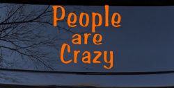 People Are Crazy Funny Car or Truck Window Vinyl Decal Sticker (Orange)