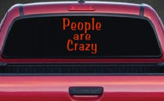 People Are Crazy Funny Car or Truck Window Decal Sticker (Orange Red)