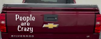 People Are Crazy Funny Car or Truck Window Decal Sticker (White)