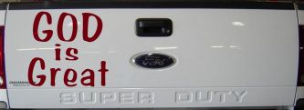 God Is Great Christian Car or Truck Window Decal Sticker (Burgundy)