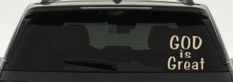 God Is Great Christian Car or Truck Window Decal Sticker (Desert Sand)