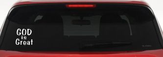 God Is Great Christian Car or Truck Window Decal Sticker (White)