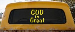 God Is Great Christian Car or Truck Window Decal Sticker (Yellow)