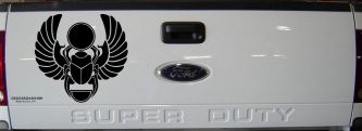 Egyptian Scarab Beetle Car or Truck Window Decal Sticker (Matte Black)