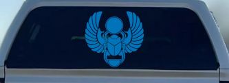 Egyptian Scarab Beetle Car or Truck Window Decal Sticker (Sky Blue)
