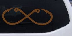 Infinity Fish Hooks Fishing Car or Truck Window Decal Sticker (Copper)
