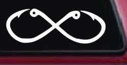 Infinity Fish Hooks Fishing Car or Truck Window Decal Sticker