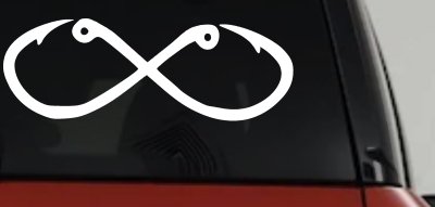 Infinity Fish Hooks Fishing Car or Truck Window Vinyl Decal Sticker