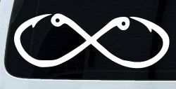 Infinity Fish Hooks Fishing Car or Truck Window Decal Sticker
