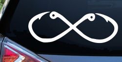 Infinity Fish Hooks Fishing Car or Truck Window Decal Sticker