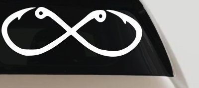 Infinity Fish Hooks Fishing Car or Truck Window Vinyl Decal Sticker