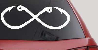 Infinity Fish Hooks Fishing Car or Truck Window Vinyl Decal Sticker