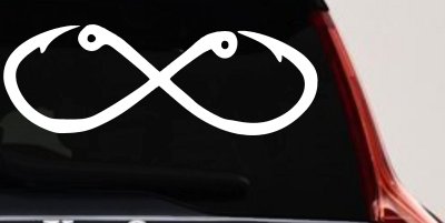 Infinity Fish Hooks Fishing Car or Truck Window Vinyl Decal Sticker