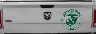 Marine Corps Dad Seal and Logo Military Car or Truck Window Decal Sticker (Dark Green)