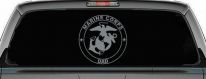 Marine Corps Dad Seal and Logo Military Car or Truck Window Decal Sticker (Telegrey)