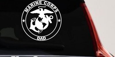 Marine Corps Dad Seal and Logo Military Car or Truck Window Vinyl Decal Sticker