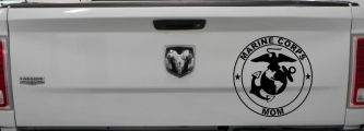 Marine Corps Mom Seal Military Car or Truck Window Decal Sticker (Matte Black)