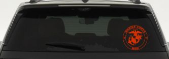 Marine Corps Mom Seal Military Car or Truck Window Vinyl Decal Sticker (Orange Red)
