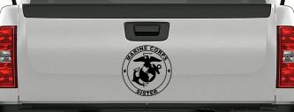 Marine Corps Sister Seal Military Car or Truck Window Decal Sticker (Black)