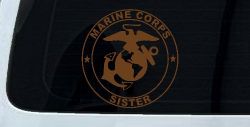 Marine Corps Sister Seal Military Car or Truck Window Decal Sticker (Copper)