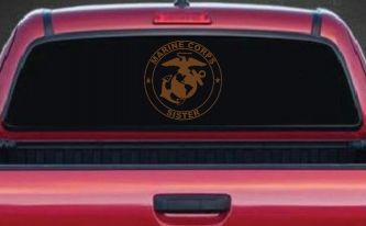 Marine Corps Sister Seal Military Car or Truck Window Decal Sticker (Copper)