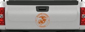 Marine Corps Sister Seal Military Car or Truck Window Decal Sticker (Nut Brown)