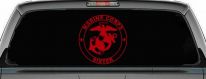 Marine Corps Sister Seal Military Car or Truck Window Decal Sticker (Red)