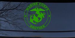 Marine Corps Brother Seal Military Car or Truck Window Vinyl Decal Sticker (Lime)