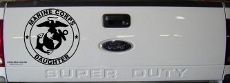 Marine Corps Daughter Seal Military Car or Truck Window Decal Sticker (Black)