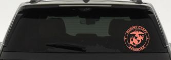 Marine Corps Daughter Seal Military Car or Truck Window Decal Sticker (Coral)