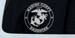 Marine Corps Daughter Seal Military Car or Truck Window Vinyl Decal Sticker (Light Gray)