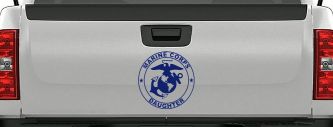 Marine Corps Daughter Seal Military Car or Truck Window Vinyl Decal Sticker (Navy)
