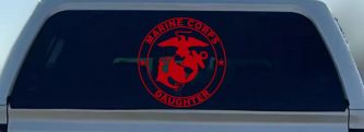 Marine Corps Daughter Seal Military Car or Truck Window Decal Sticker (Red)