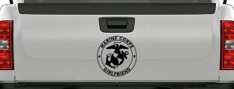 Marine Corps Girlfriend Seal Military Car or Truck Window Decal Sticker (Black)
