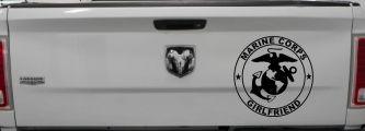 Marine Corps Girlfriend Seal Military Car or Truck Window Decal Sticker (Black)
