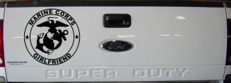 Marine Corps Girlfriend Seal Military Car or Truck Window Vinyl Decal Sticker (Black)