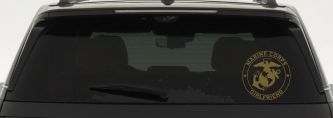 Marine Corps Girlfriend Seal Military Car or Truck Window Decal Sticker (Gold)