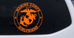 Marine Corps Girlfriend Seal Military Car or Truck Window Vinyl Decal Sticker (Orange)