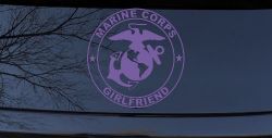 Marine Corps Girlfriend Seal Military Car or Truck Window Vinyl Decal Sticker (Purple)