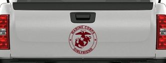 Marine Corps Girlfriend Seal Military Car or Truck Window Decal Sticker (Purple Red)
