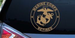 Marine Corps Retired Seal Military Car or Truck Window Vinyl Decal Sticker (Light Brown)