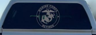 Marine Corps Retired Seal Military Car or Truck Window Vinyl Decal Sticker (Silver)