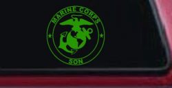 Marine Corps Son Seal Military Car or Truck Window Vinyl Decal Sticker (Lime)