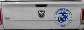 Marine Corps Son Seal Military Car or Truck Window Decal Sticker (Navy)