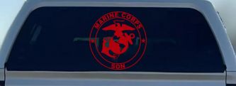 Marine Corps Son Seal Military Car or Truck Window Decal Sticker (Red)