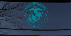 Marine Corps Son Seal Military Car or Truck Window Vinyl Decal Sticker (Turquoise Blue)