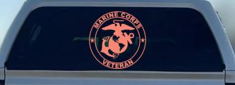 Marine Corps Veteran Seal Military Car or Truck Window Decal Sticker (Coral)