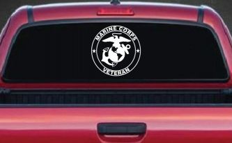 Marine Corps Veteran Seal Military Car or Truck Window Decal Sticker