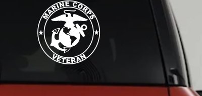 Marine Corps Veteran Seal Military Car or Truck Window Vinyl Decal Sticker